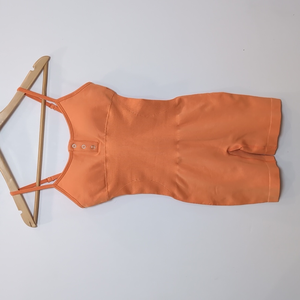 AMAZON | Women's Orange Henley Spaghetti Strap Short Active Jumpsuit